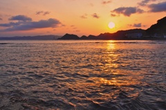房総に沈む夕陽