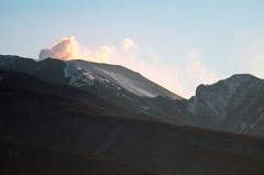 白煙、朝陽に輝いて（浅間山）　　DSC_5093