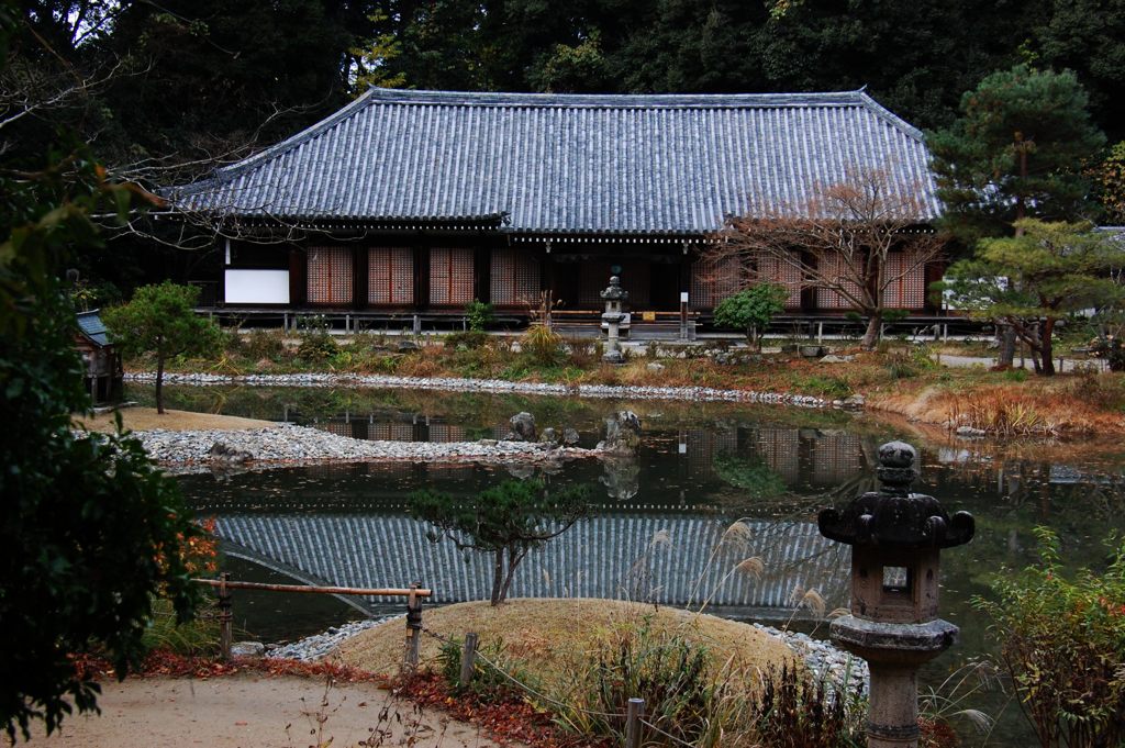 晩秋の浄瑠璃寺阿弥陀堂（国宝）　　DSC_5839