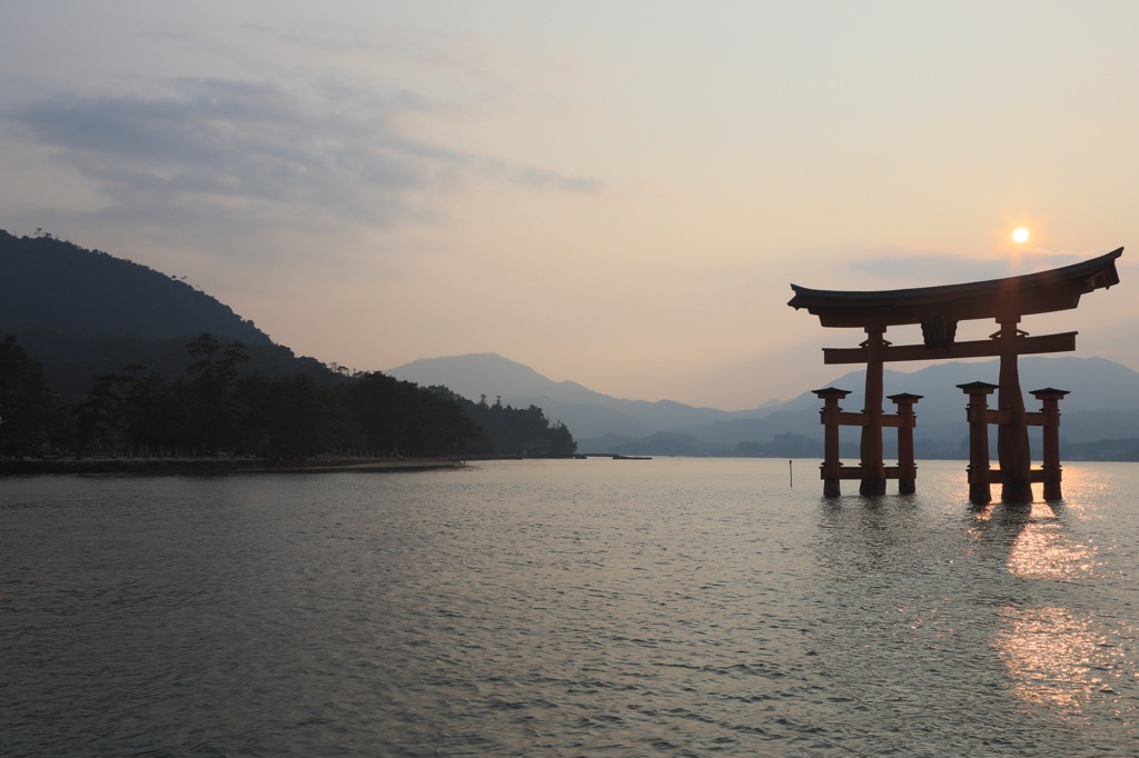 厳島神社からの夕景