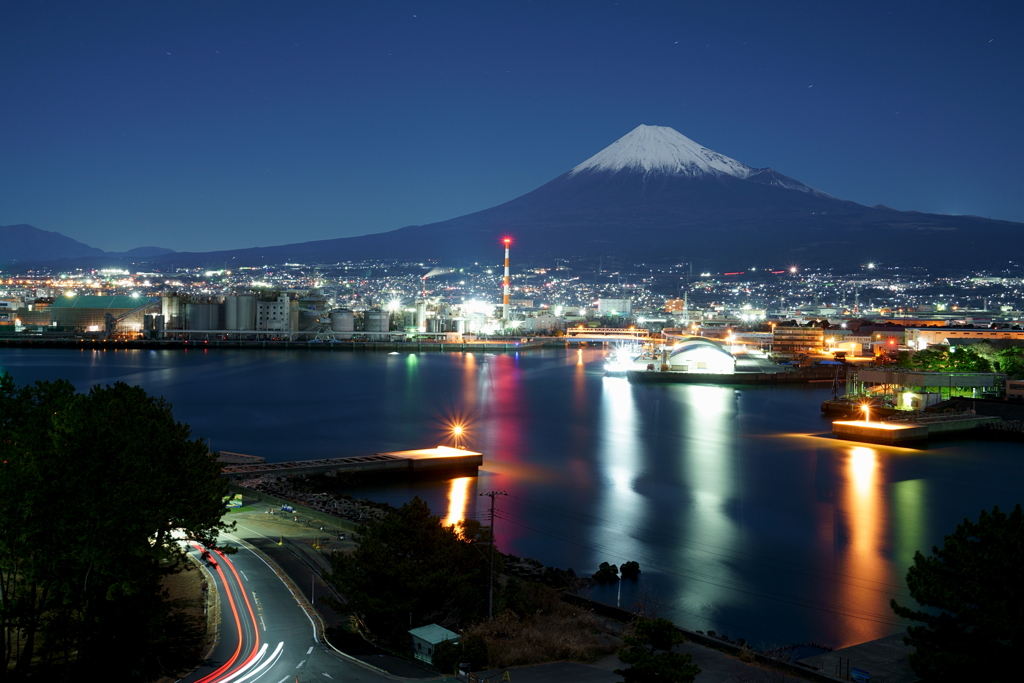 富士夜景三種　田子の浦