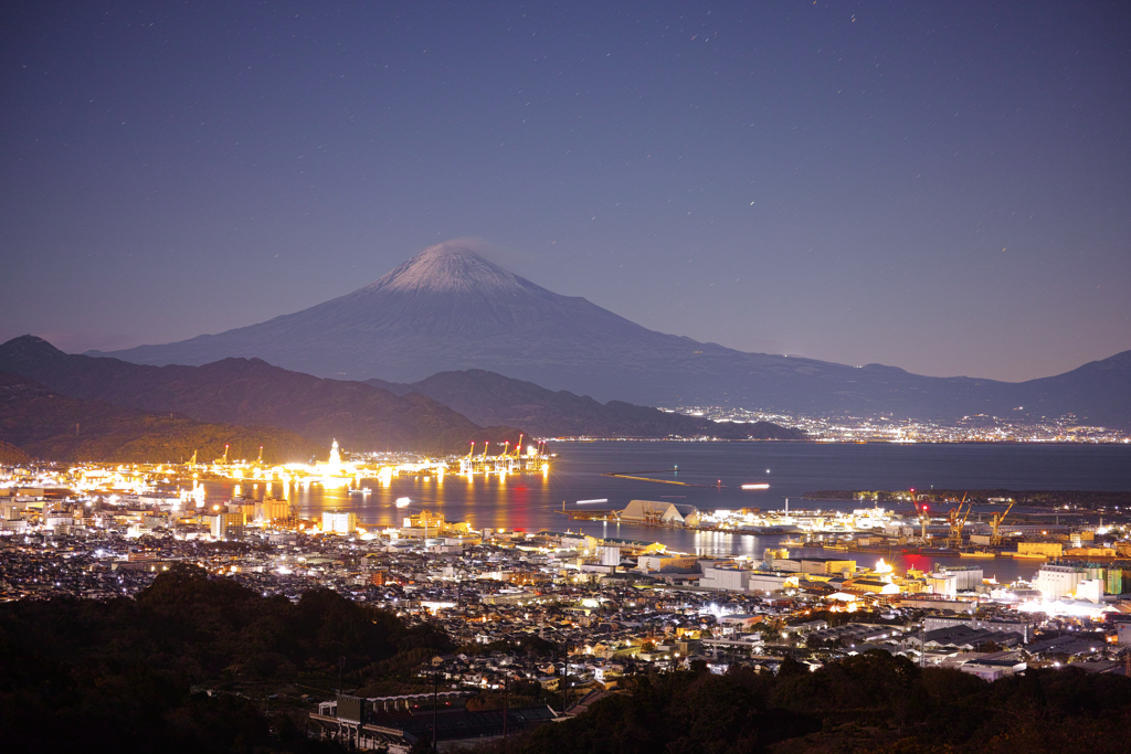 月夜の清水港