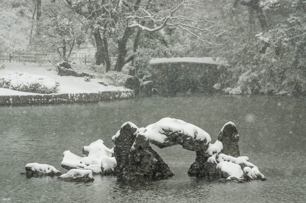 六義園　雪景色