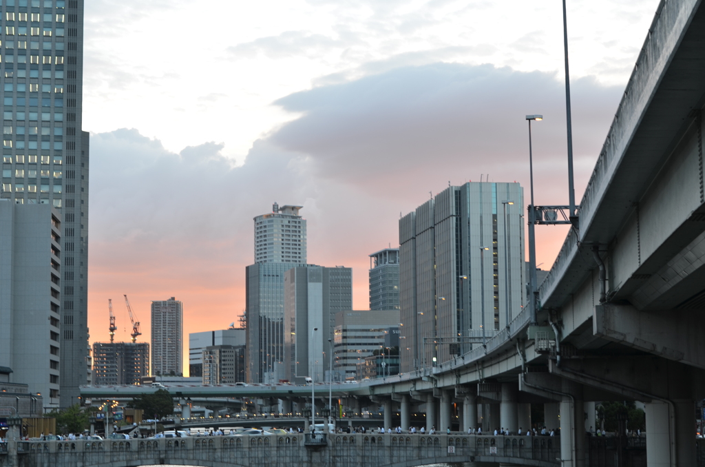 水晶橋からの夕焼け