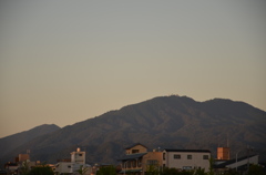 夕日の比叡山（鴨川）
