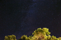 湖上の星空