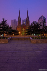Cathedral in purple morning