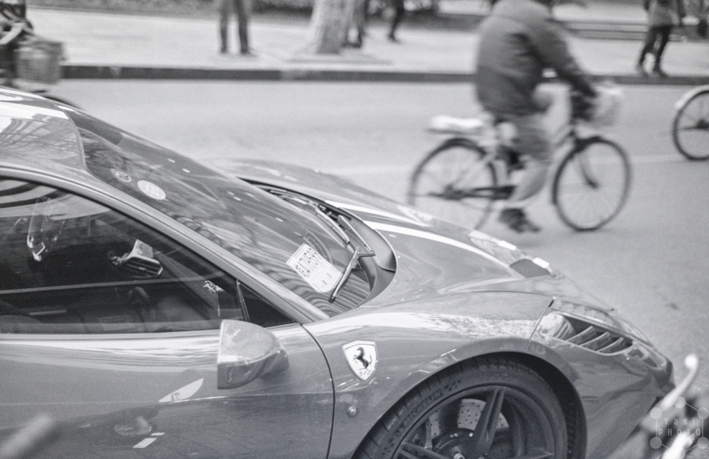 Parking Ferrari on the road side