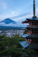 晩夏の朝　久々の富士