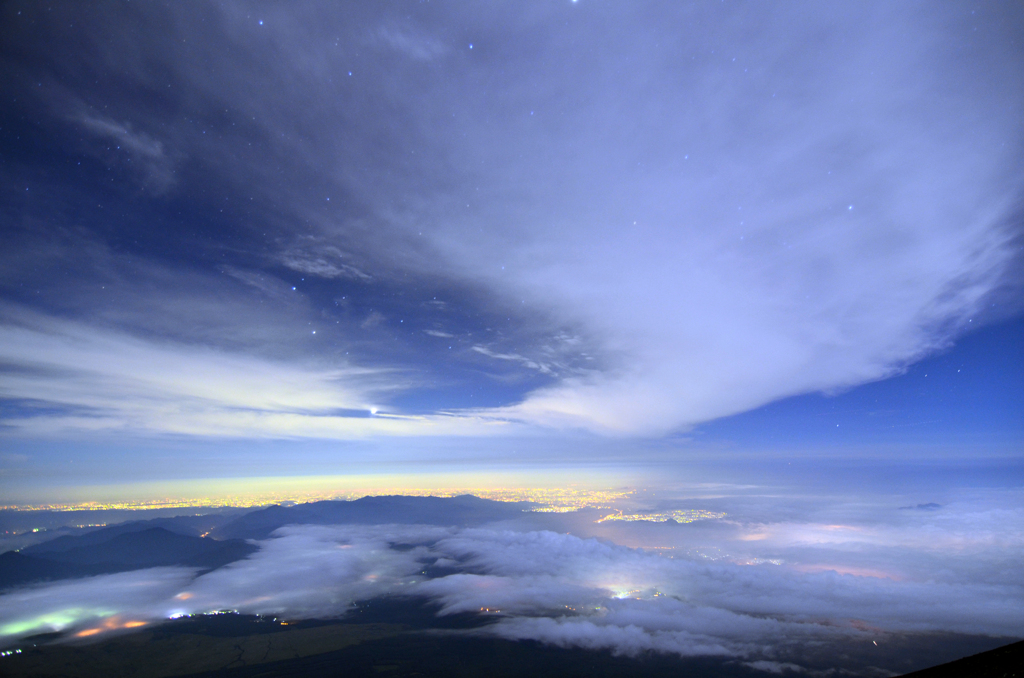 富士山からの夜景