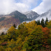 紅葉と錫杖岳