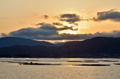 沈みかけの太陽