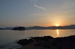 三津湾の夕日