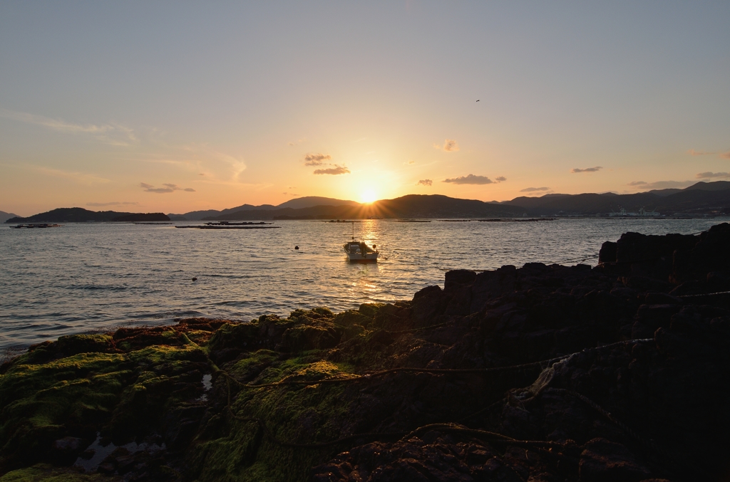 三津湾の夕日
