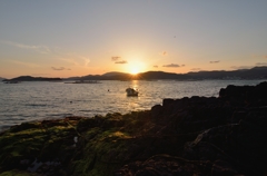 三津湾の夕日