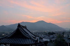 夕焼けと竹原の町並み