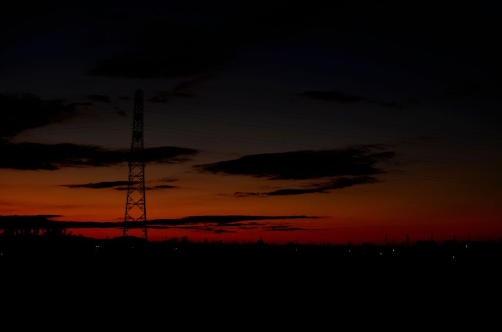 寒空の夕景