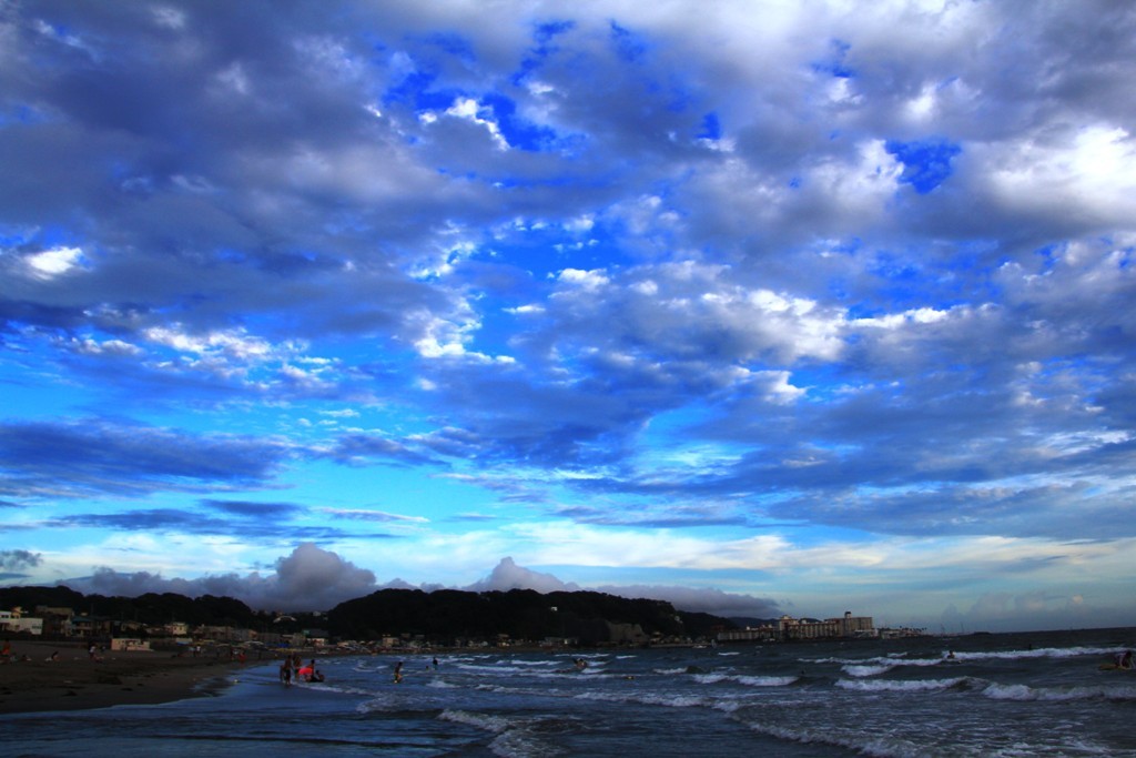 夕暮れの海空