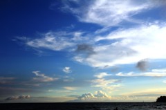 夕暮れ海空