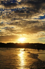 夕暮れの由比ヶ浜