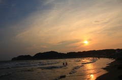 由比ヶ浜夕暮れ