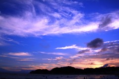 夕暮れ海空