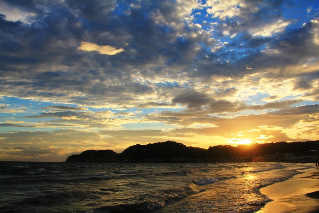 夕暮れの海空