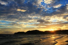 夕暮れの海空