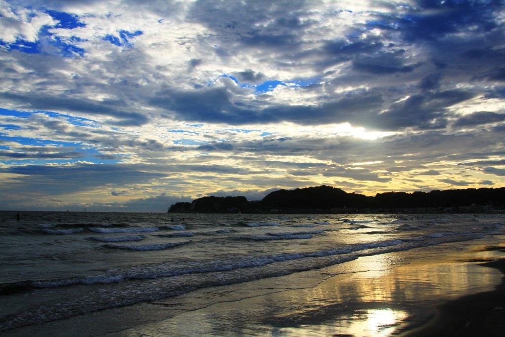 夕暮れの海空