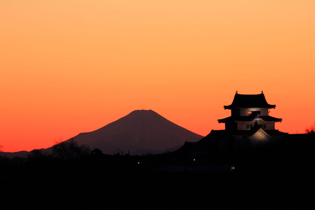 関宿城の夕暮れ