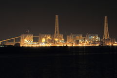 火力発電所夜景