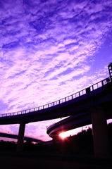 夕日と青空