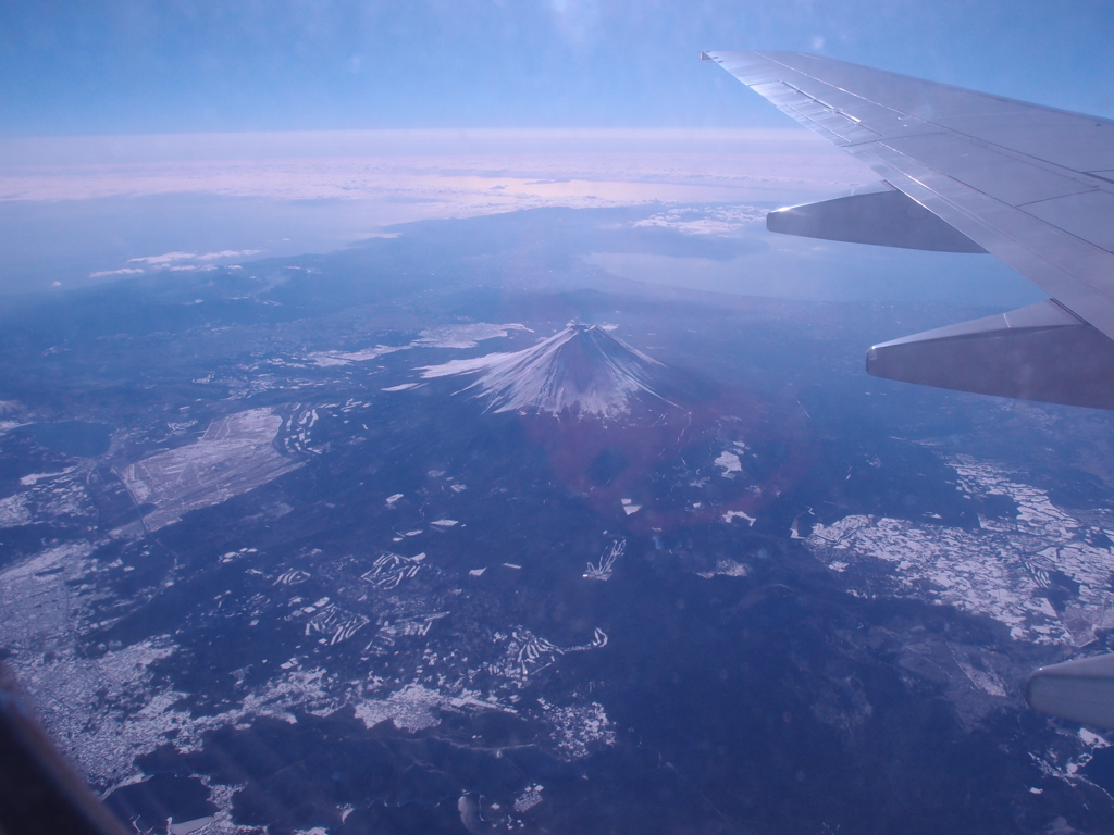 機上からの富士。