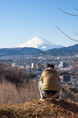 富士山を撮るお兄さんを撮る私