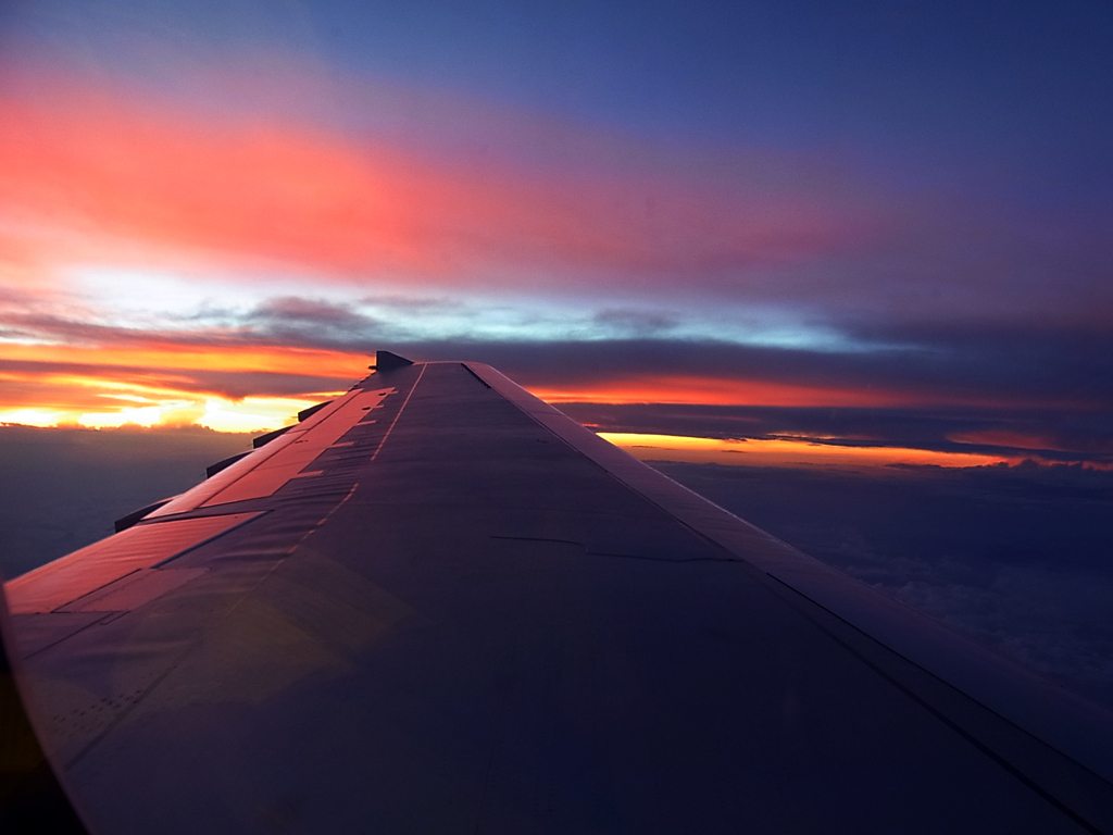 機上からの夕焼け