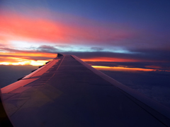 機上からの夕焼け