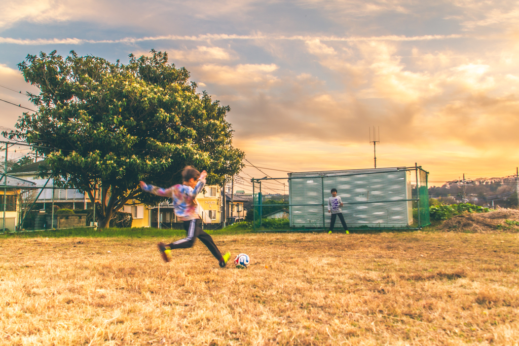 夕焼けのPK戦