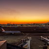 東京国際空港の夕焼け