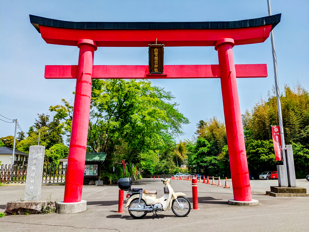 大鳥居とスーパーカブ