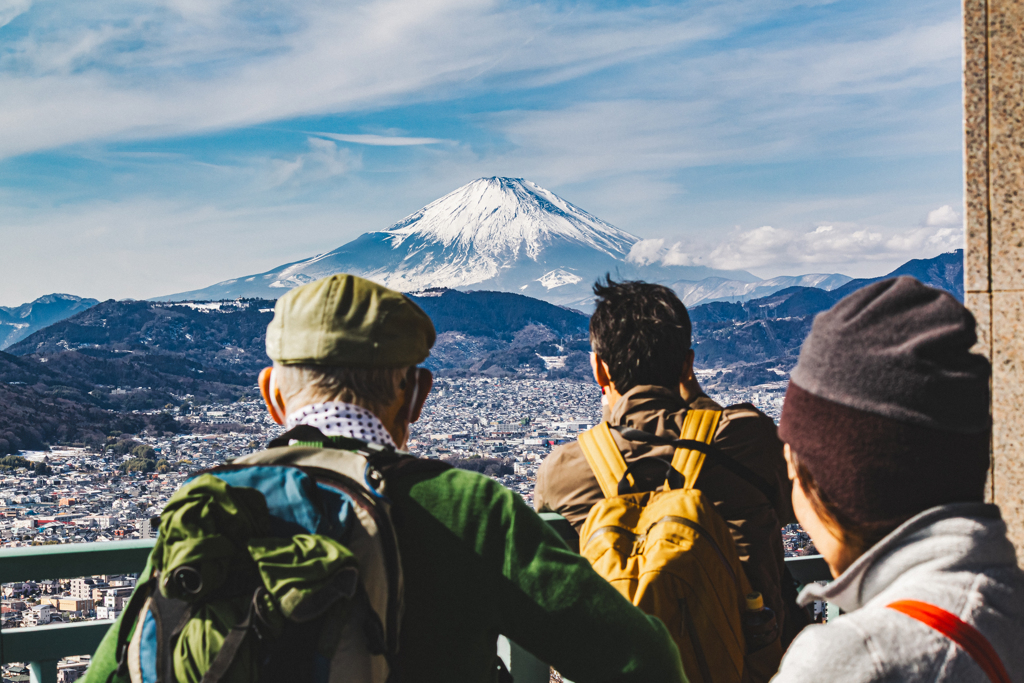 富士山の撮影は順番待ち