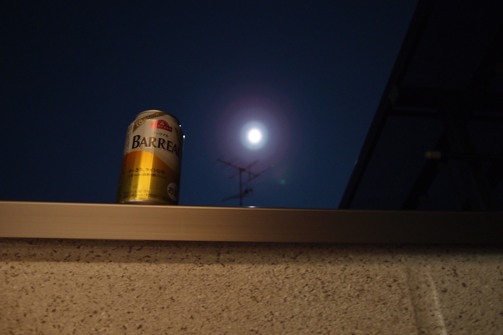 月夜の晩安酒に酔う