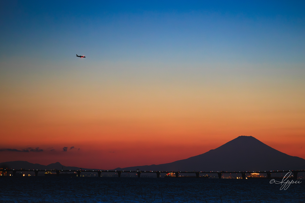 夕焼け_葛飾北斎風