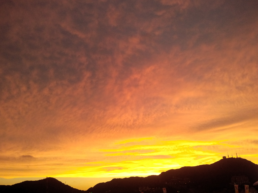 お祭りの日の夕焼け