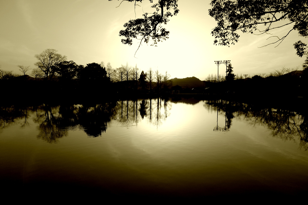 小城・自楽園の夕暮れ２