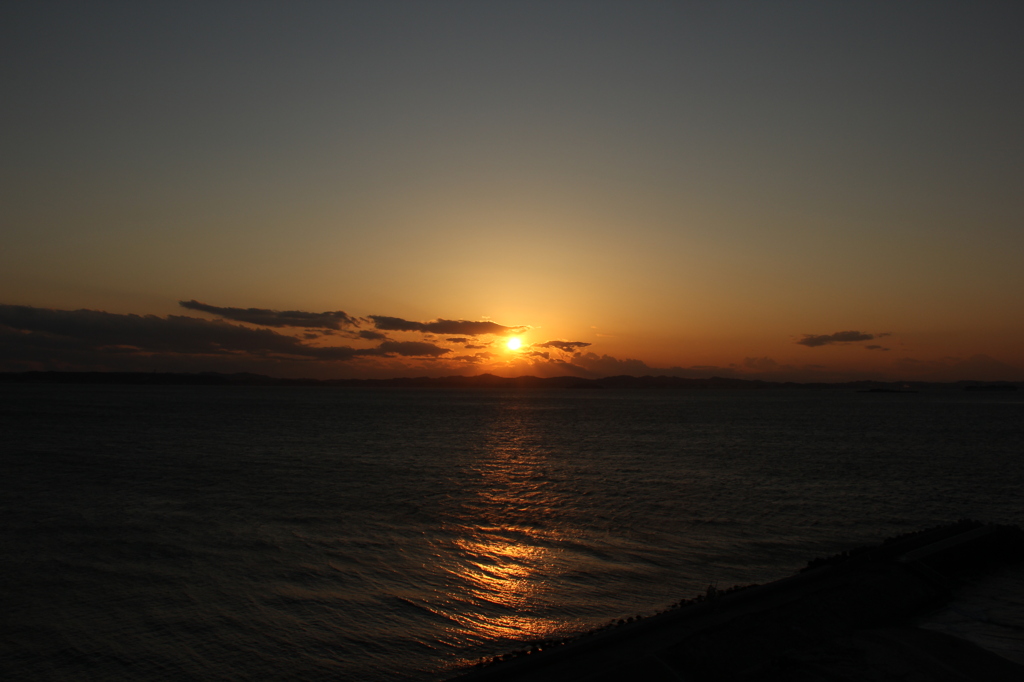 房総半島の夕日