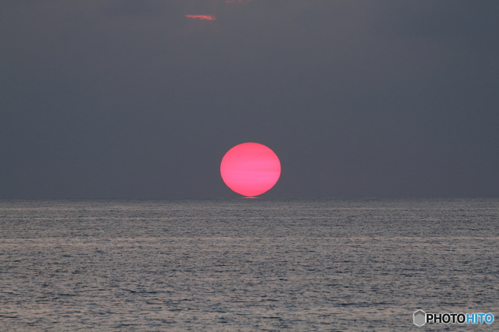 真っ赤な夕陽