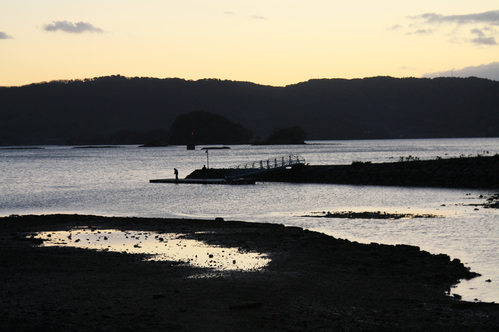 夕暮れの海