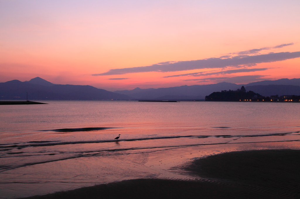浜辺の夜明け