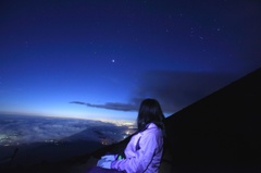 月影富士を眺める