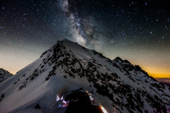 穂高岳山荘の夜